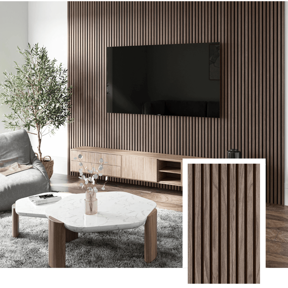 Acoustiline™ Acoustic Slat Panel — Walnut